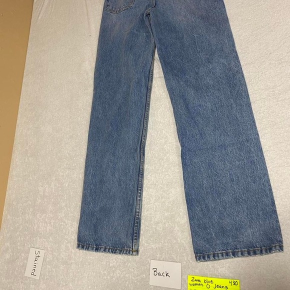 Zara blue women 0 straight leg denim jeans distressed bottom. SKU430#denim - Picture 8 of 8